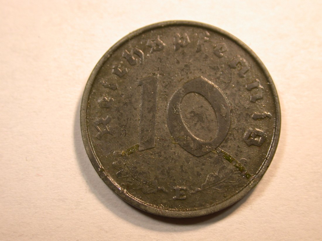  D13  3.Reich  10 Pfennig 1944 E in f.ss  Originalbilder   