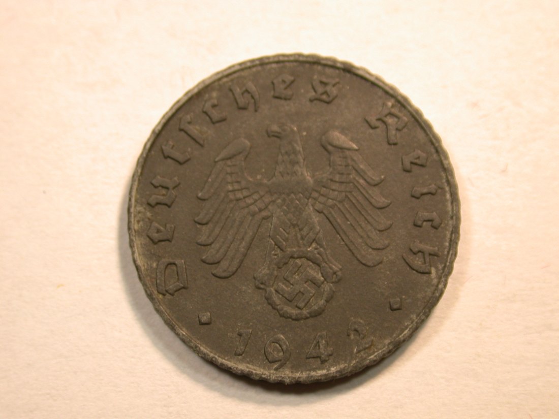  D13  3.Reich  5 Pfennig 1942 B in f.vz  Originalbilder   
