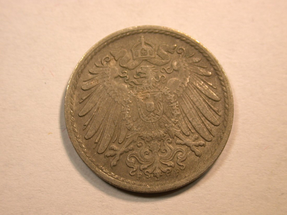  D13  KR  5 Pfennig  1911 F in ss-vz  Originalbilder   
