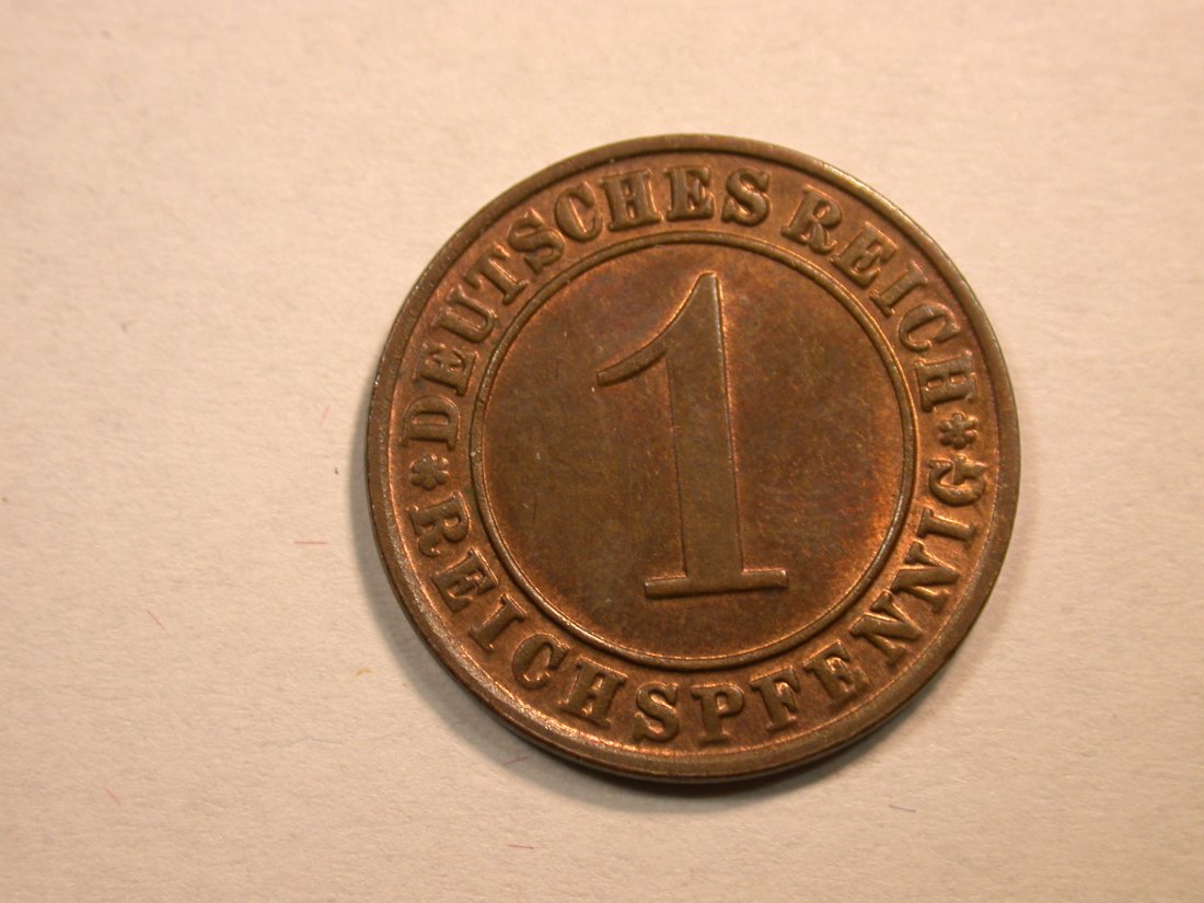 D13 Weimar 1 Reichspfennig 1935 E in vz-st Originalbilder