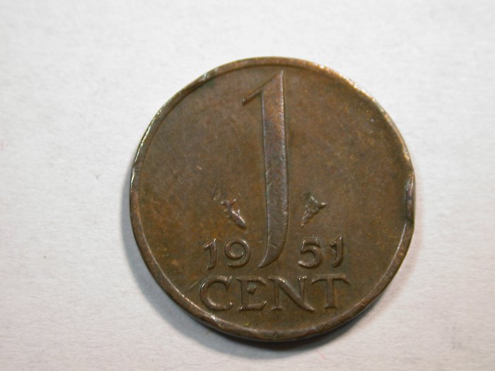  D13  Niederlande  1 Cent 1951 in ss, Rdf.   Originalbilder   