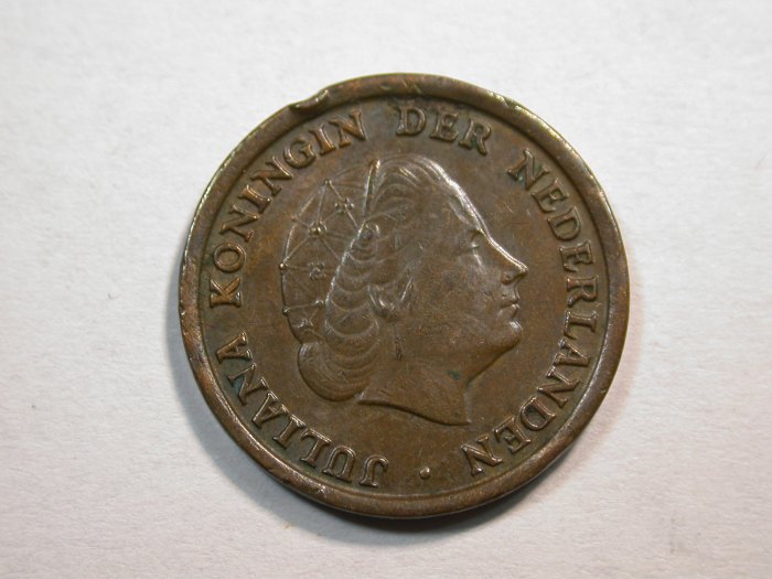  D13  Niederlande  1 Cent 1951 in ss, Rdf.   Originalbilder   