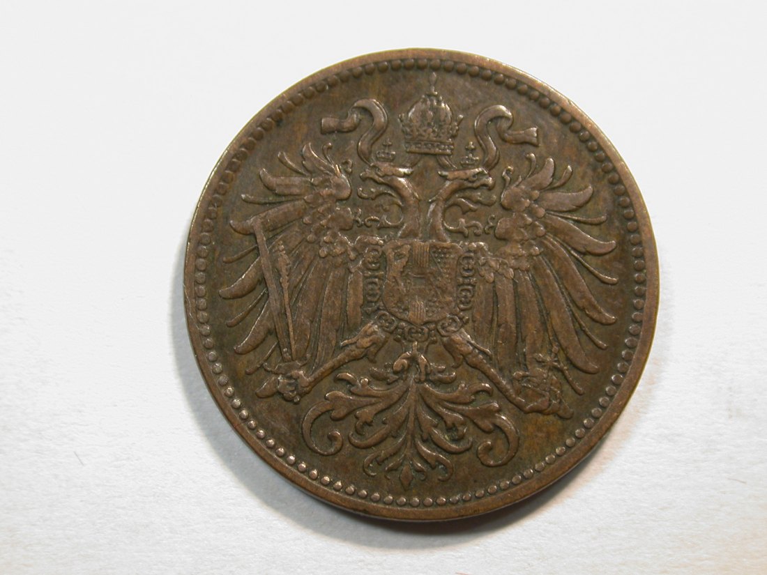  D13  Österreich  2 Heller  1902  in ss-vz   Originalbilder   