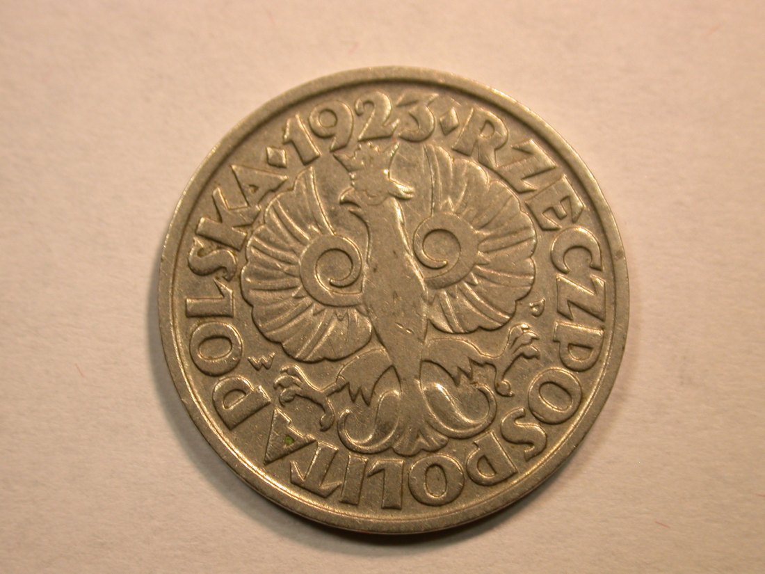  D13  Polen  20 Groszy 1923 Nickel in ss Originalbilder   