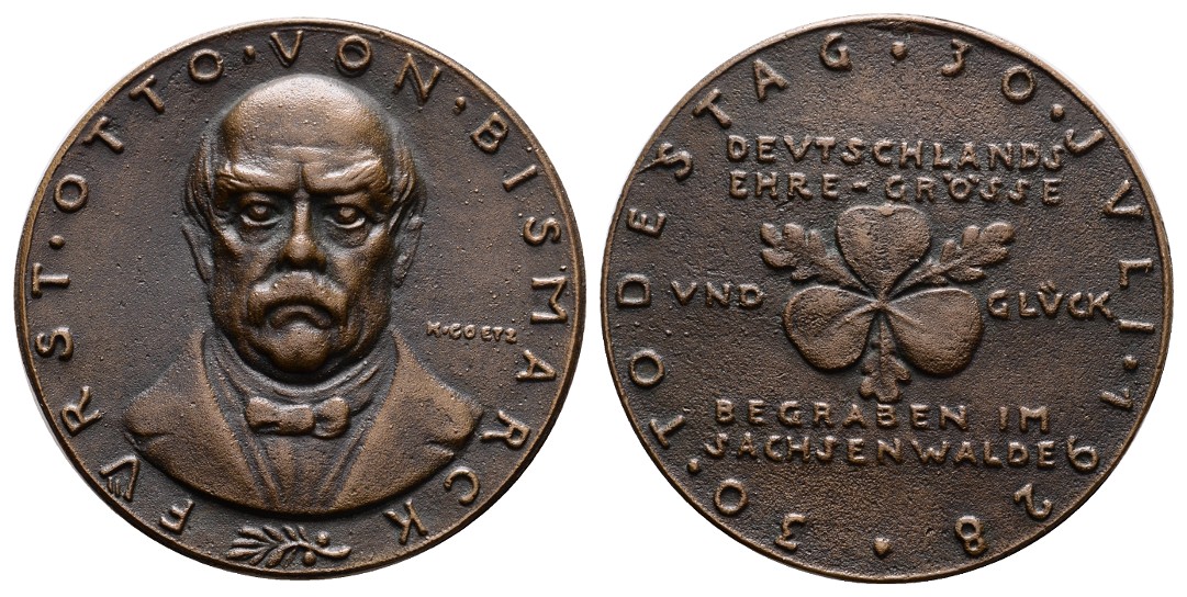  Linnartz 1. Weltkrieg Bronzegussmedaille 1928, von K.G.Goetz (später gegossen von Guido Goetz) vz-   