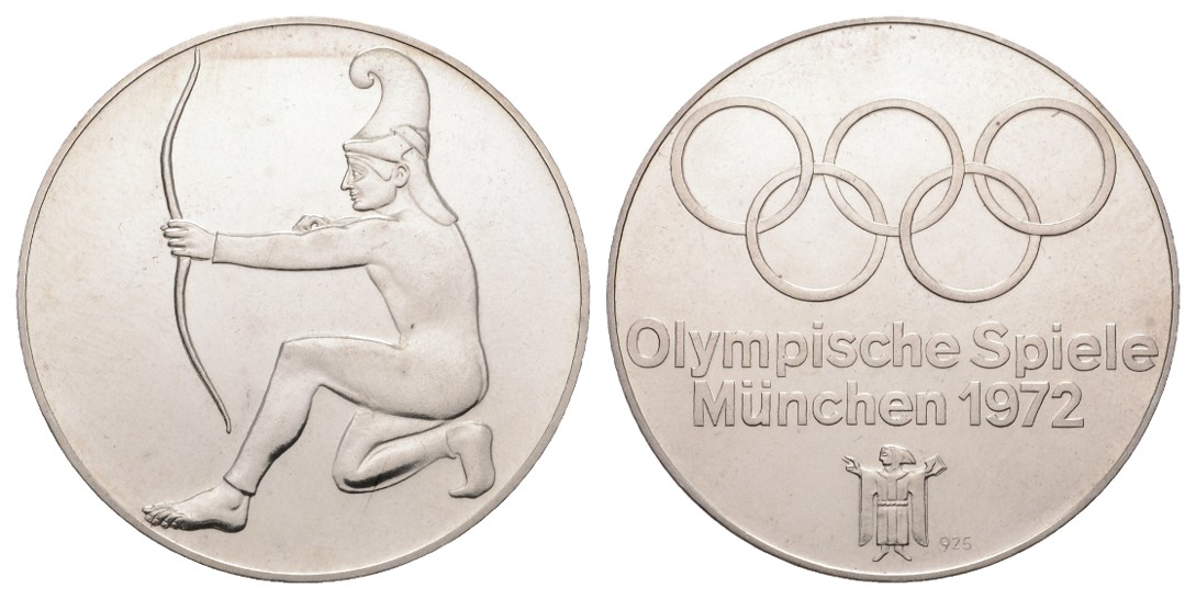  Linnartz Olympiade München, Silbermedaille 1972, 27,96/925er, stgl   