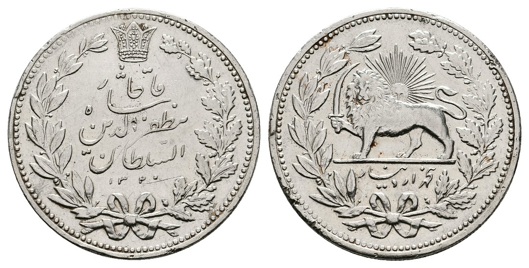  Linnartz Iran 5000 Dinar AH 1320 (1902) Rdf. ss   