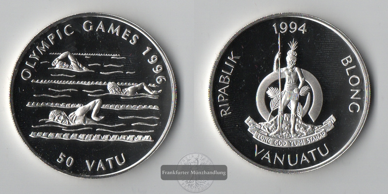  Vanuatu  50 Vatu  1992  Olympia 1992   FM-Frankfurt    Feinsilber: 29,11g   