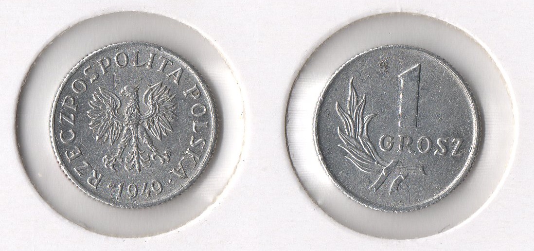  Republik Polen (1945-1952) 1 Grosz 1949 (Alu) f.vorzüglich /Schön# 31   