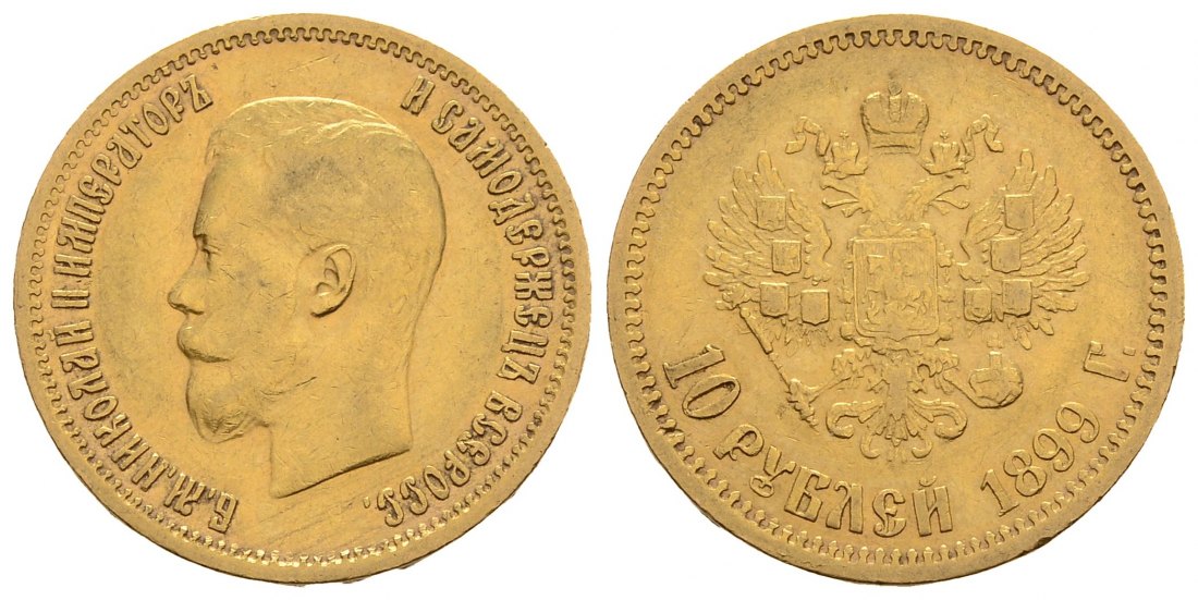 PEUS 3265 Russland 7,74 g Feingold. Zar Nikolaus II. (1894 - 1917) 10 Rubel GOLD 1899 ЭБ Sehr schön