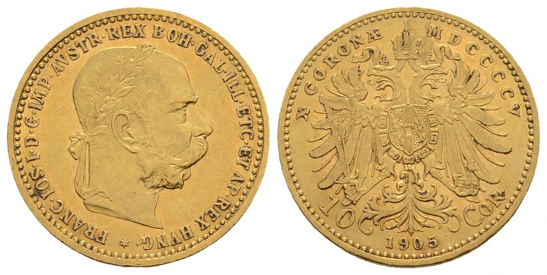 PEUS 3272 Österreich 3,05 g Feingold. Franz Joseph I. (1848 - 1916) 10 Kronen GOLD 1905 Sehr schön / Vorzüglich