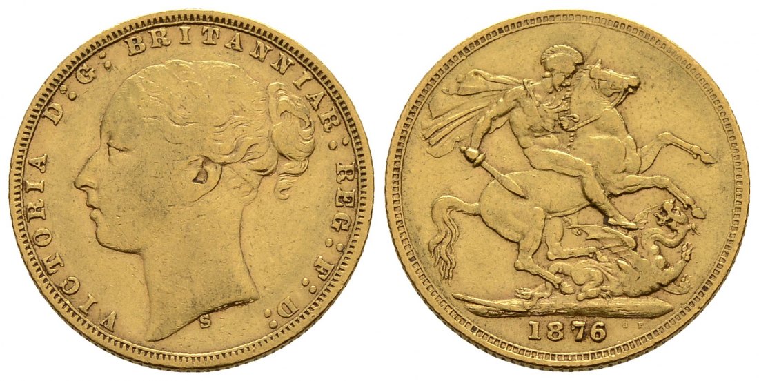 PEUS 3287 Großbritannien, Australien 7,32 g Feingold. Victoria (1837 - 1901) Sovereign GOLD 1876 S Sydney Sehr schön