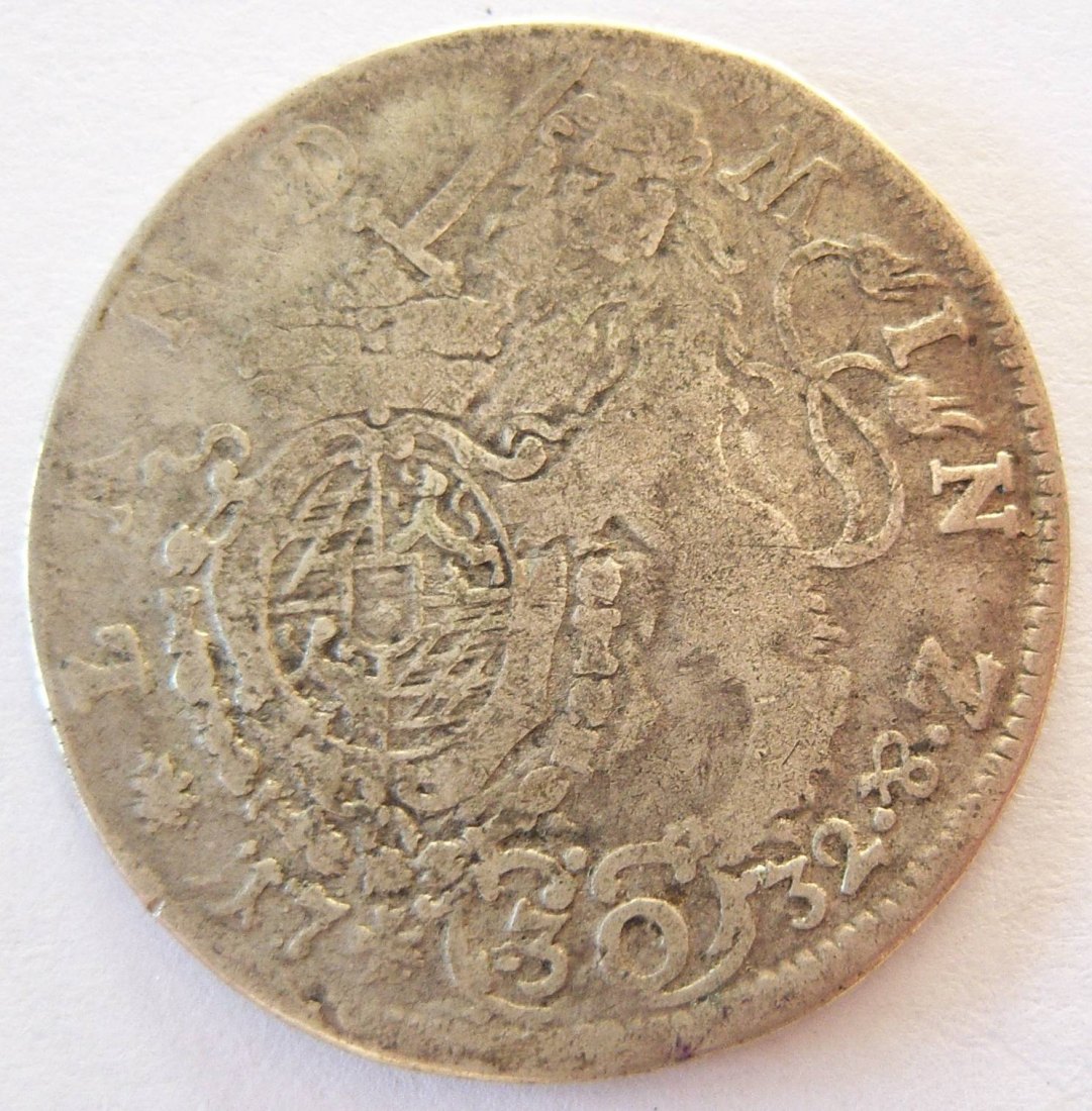  Bayern 30 Kreuzer 1732 Silber   