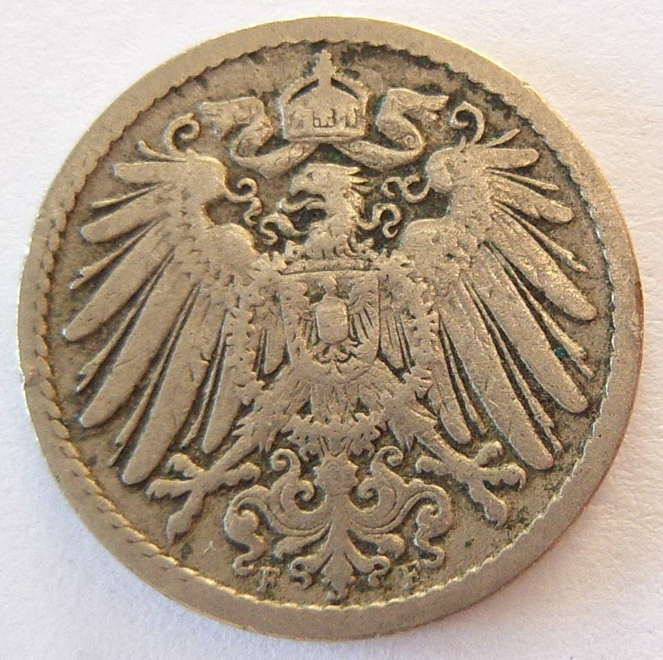  Deutsches Reich 5 Pfennig 1893 F   