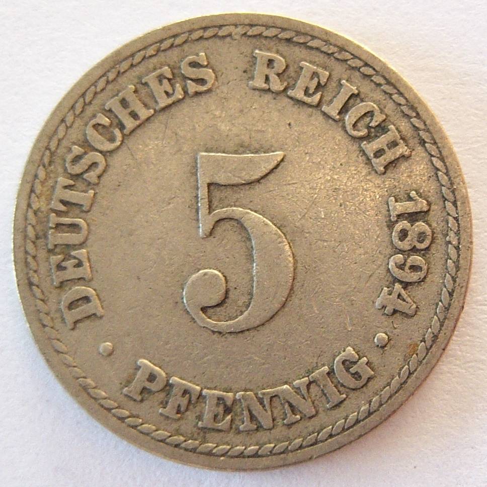  Deutsches Reich 5 Pfennig 1894 A   