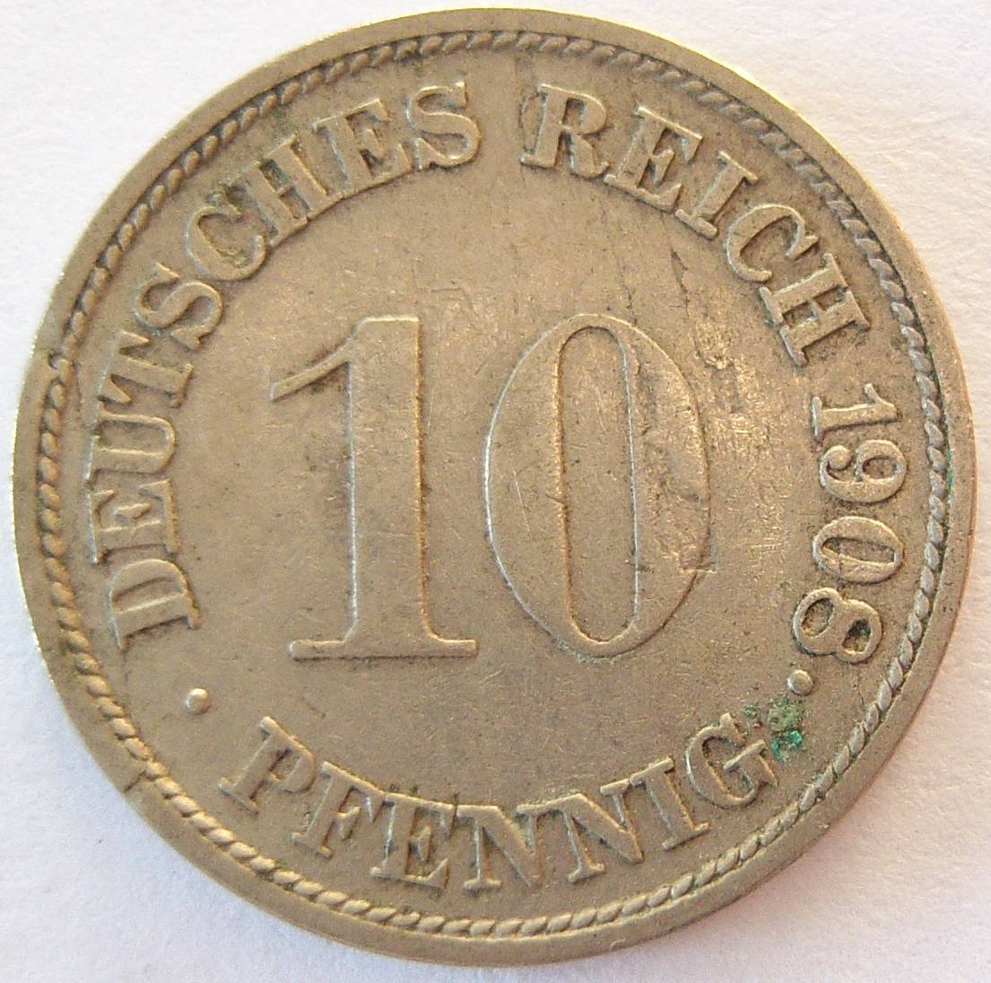  Deutsches Reich 10 Pfennig 1908 G   