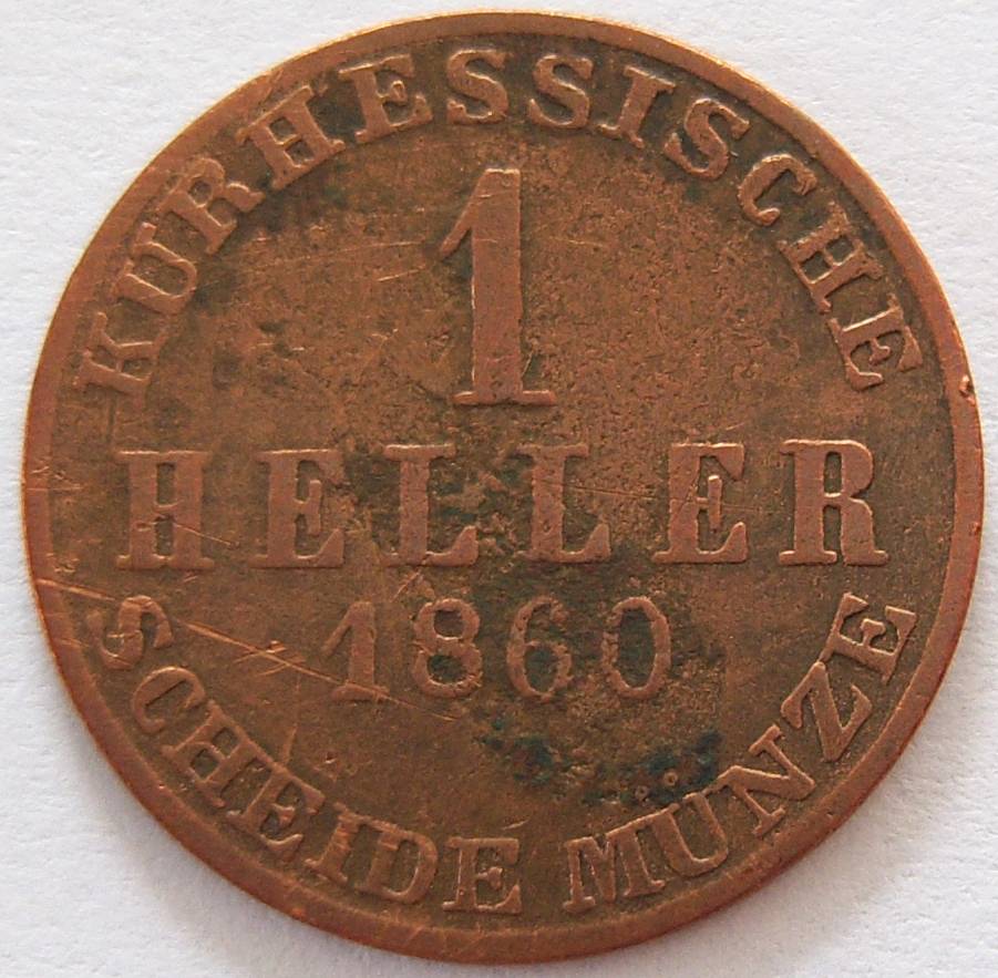  Hessen Kassel 1 Heller 1860   