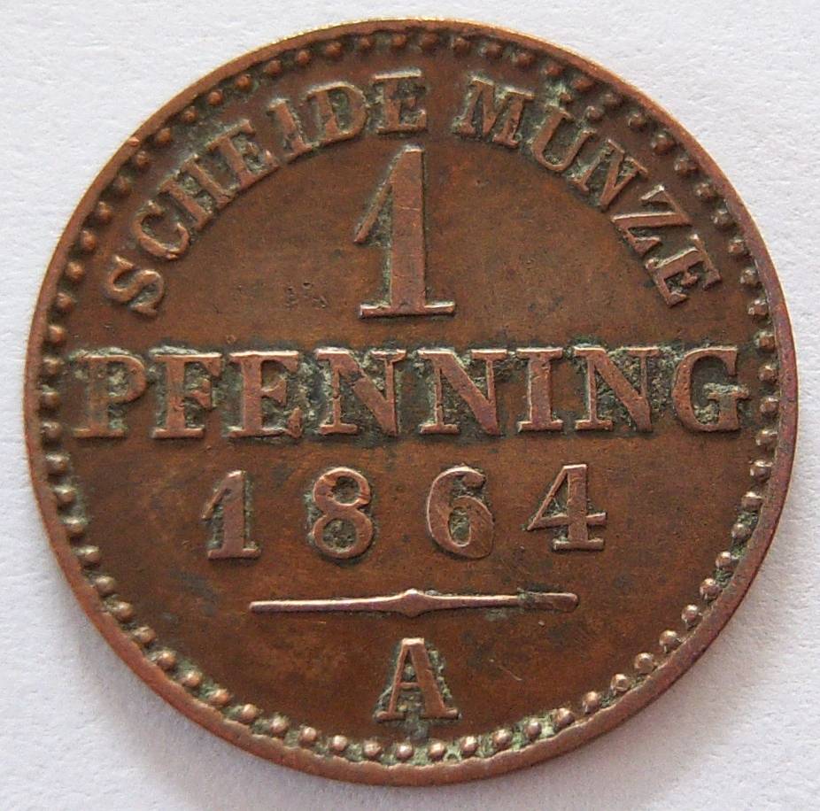  Preussen 1 Pfennig 1864 A   