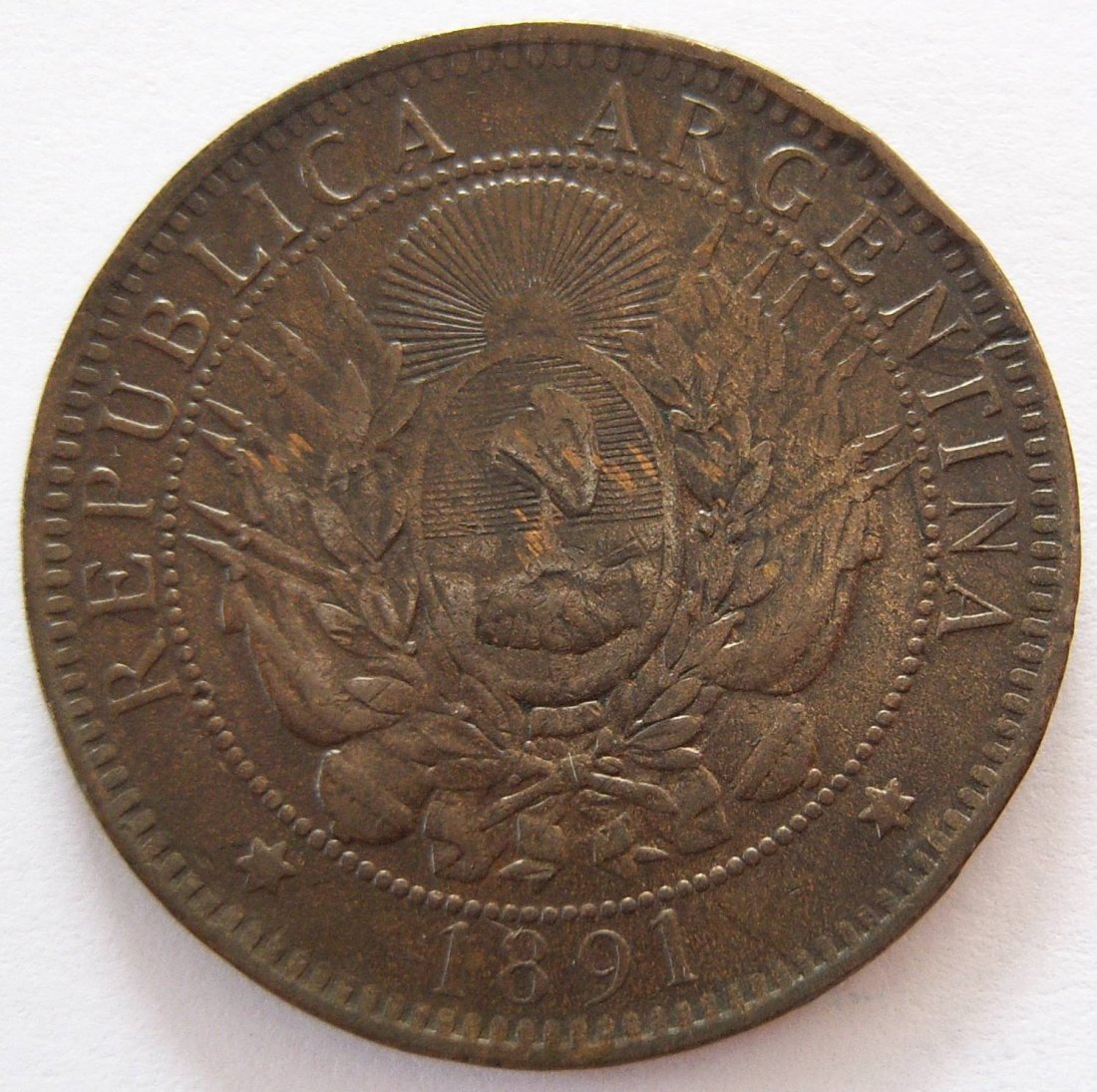  Argentinien Dos 2 Centavos 1891   