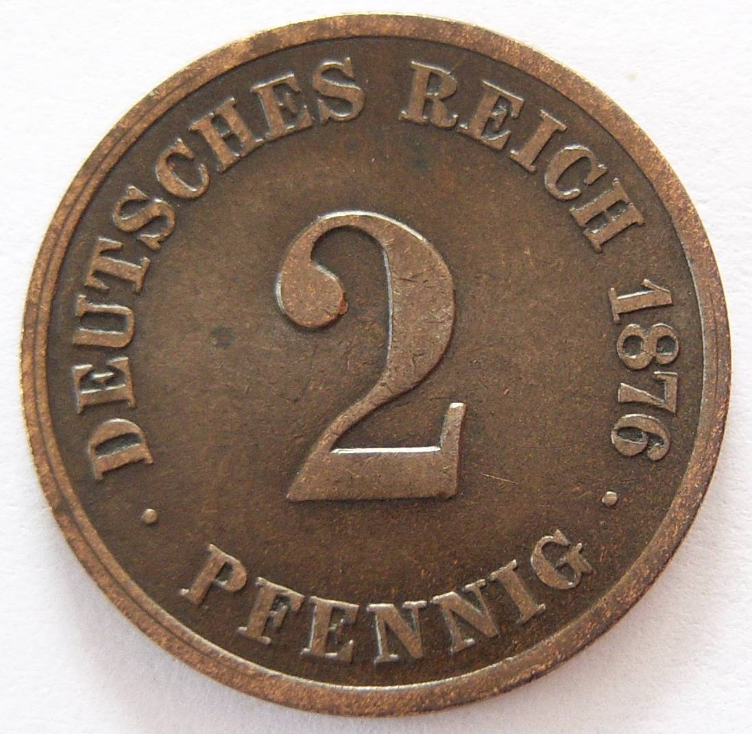  Deutsches Reich 2 Pfennig 1876 C   