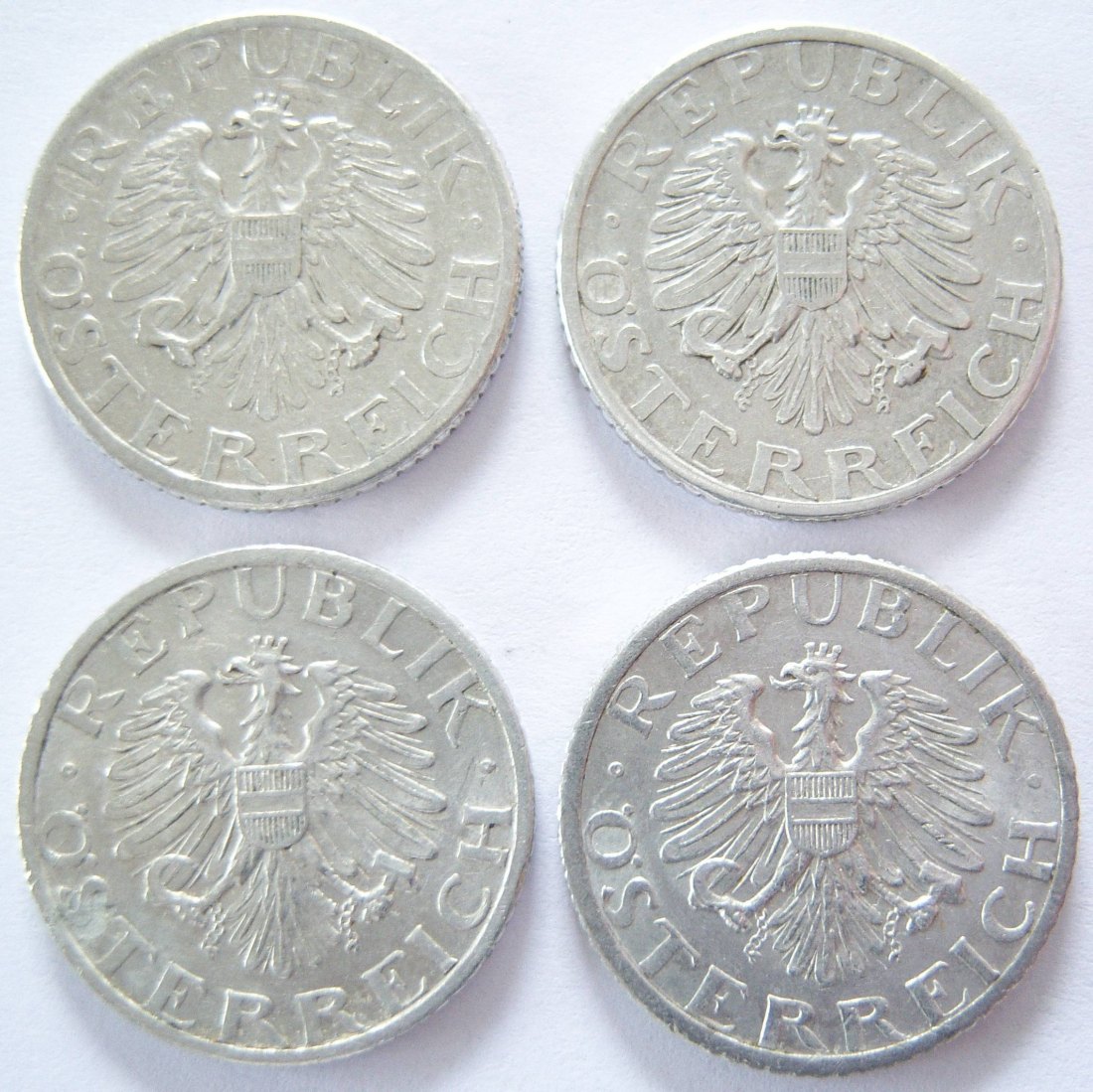  Österreich Lot 4 x 50 Groschen Alu: 1946 - 1947 - 1952 - 1955   