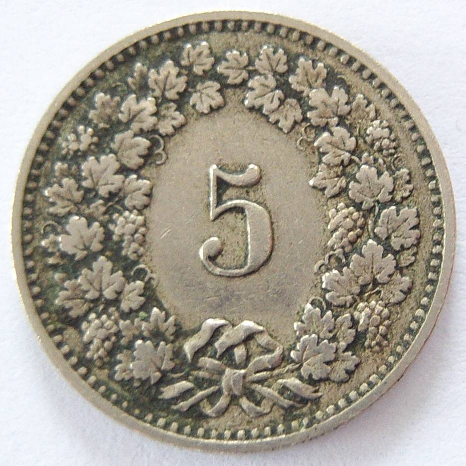  Schweiz 5 Rappen 1885 B   