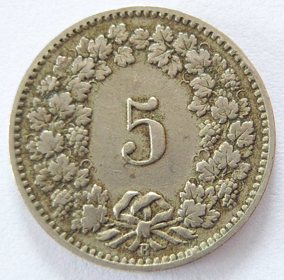  Schweiz 5 Rappen 1902 B   