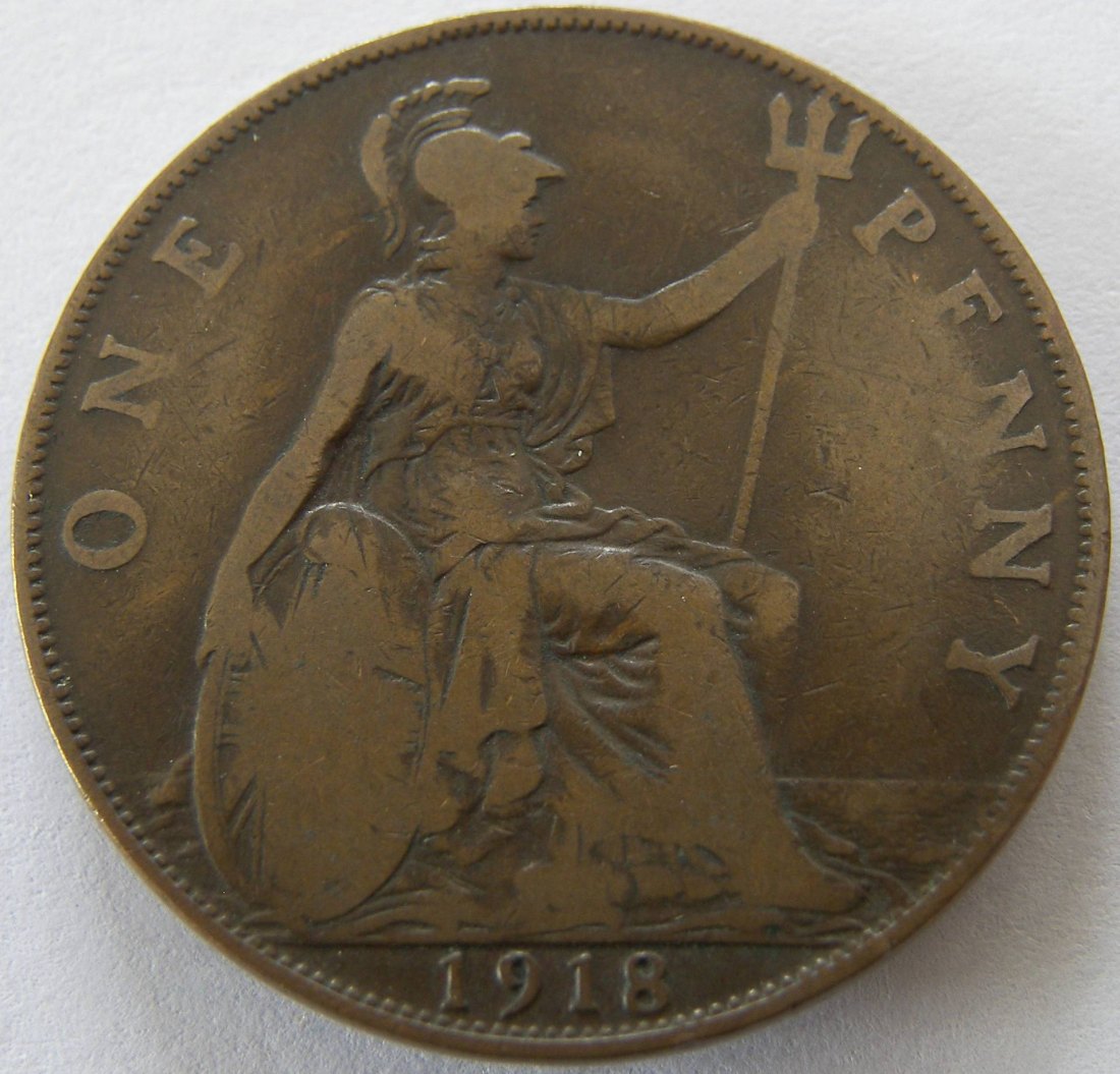  Grossbritannien One 1 Penny 1918   