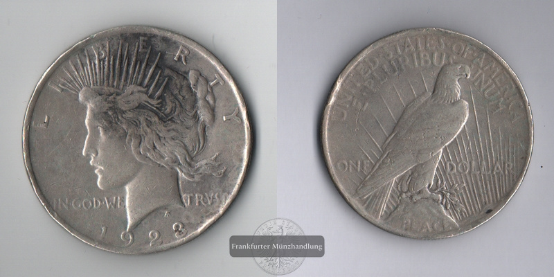  USA  1 Dollar  1923  Peace Dollar    FM-Frankfurt    Feinsilber: 24,06g   