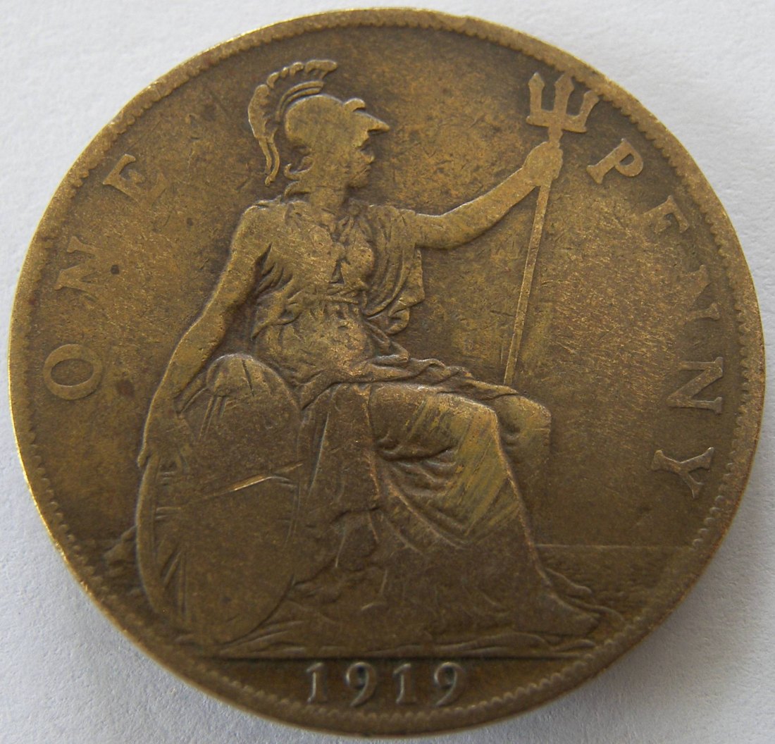  Grossbritannien One 1 Penny 1919   