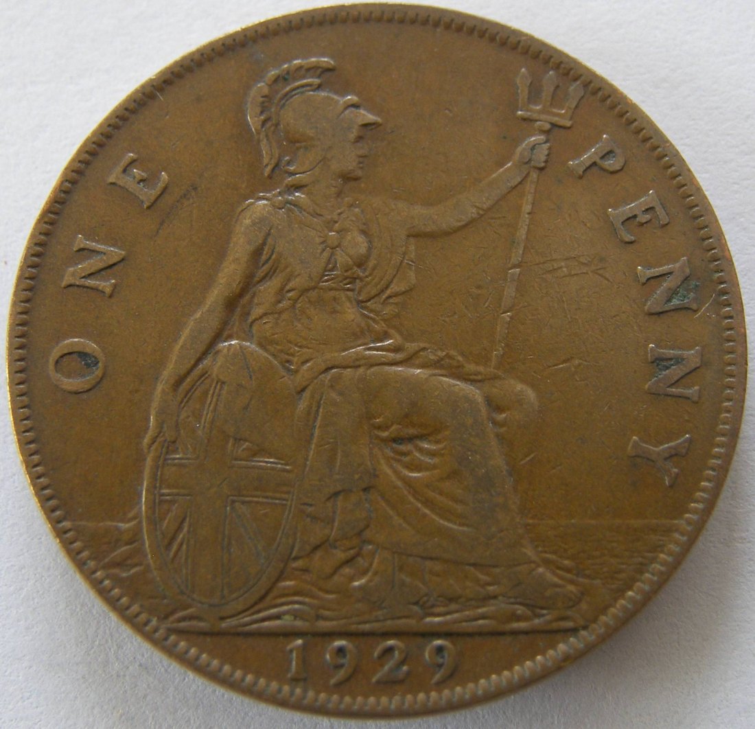  Grossbritannien One 1 Penny 1929   