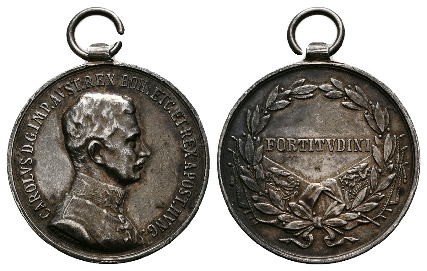  Linnartz Österreich Karl I. silberne Tapferkeitsmedaille (H.Kautsch) o.J. ss+ Gewicht: 18,3g   