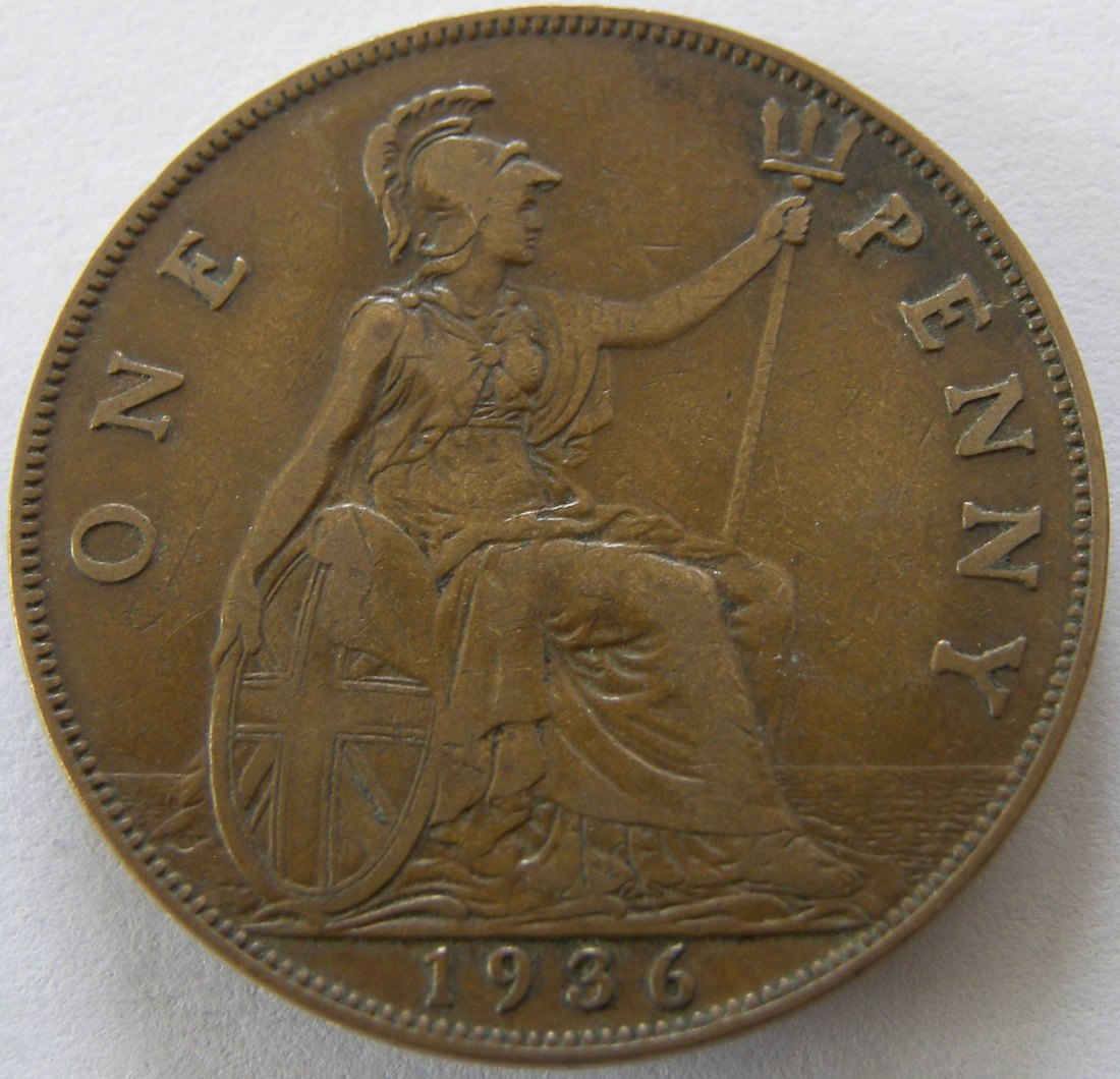  Grossbritannien One 1 Penny 1936   