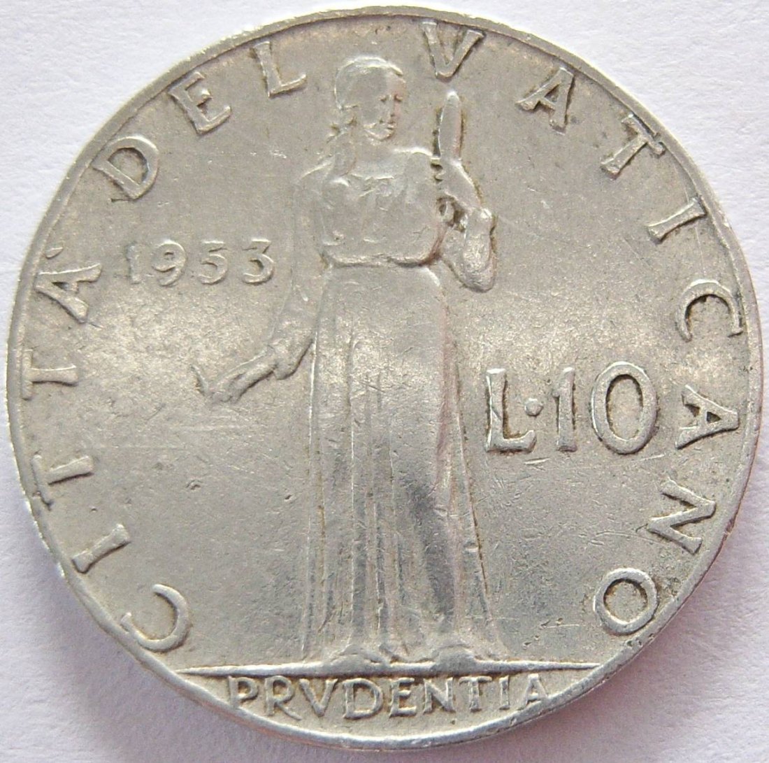  Vatikan 10 Lire 1953   