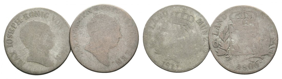  Altdeutschland, 2 Kleinmünzen (1811/1806)   