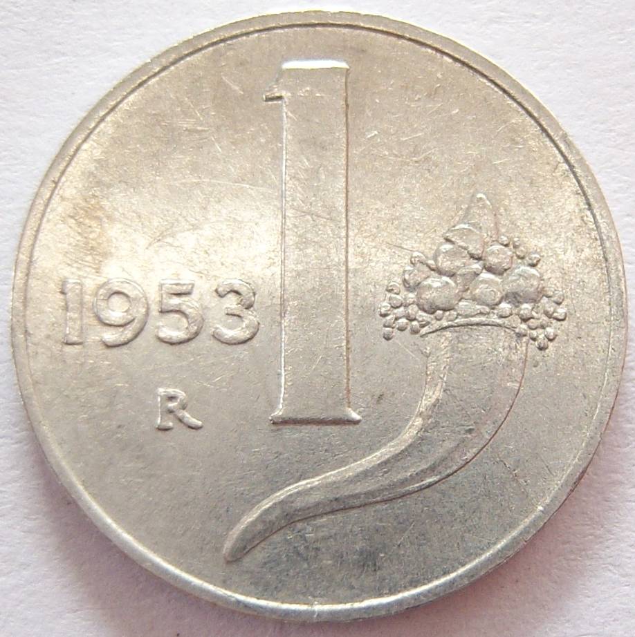  Italien 1 Lira 1953 Alu   