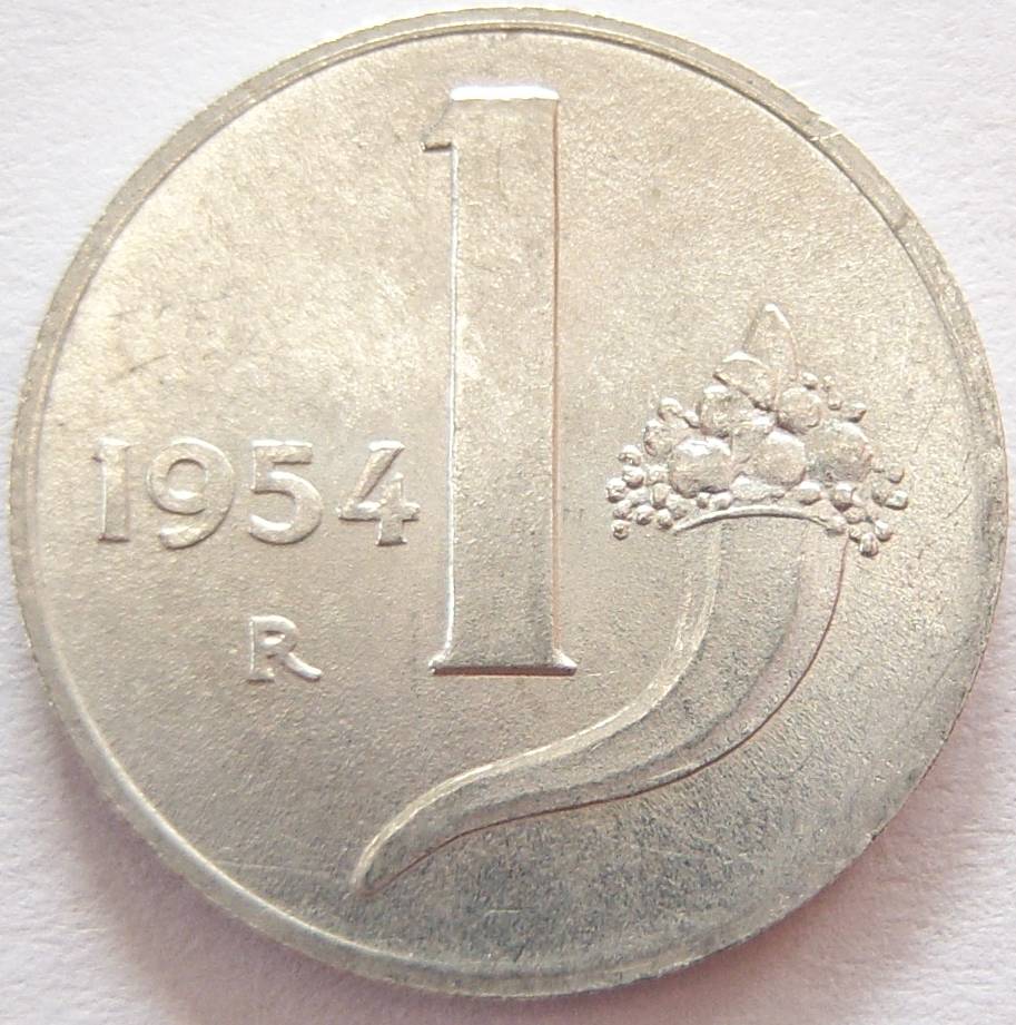  Italien 1 Lira 1954 Alu   