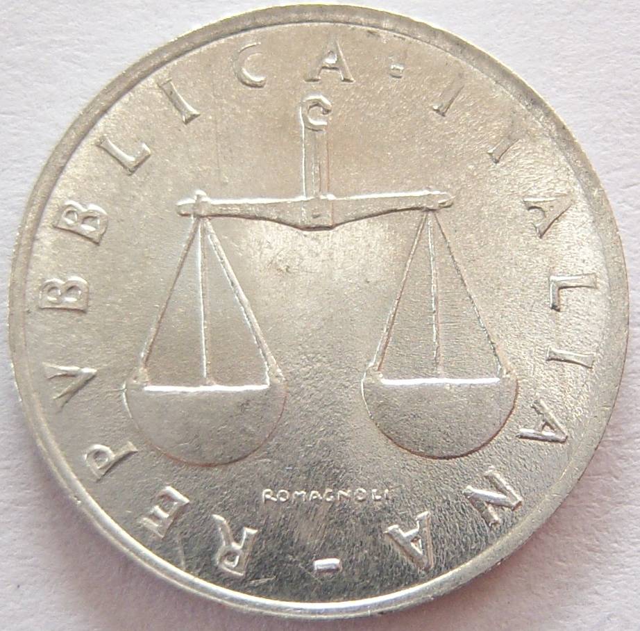  Italien 1 Lira 1954 Alu   