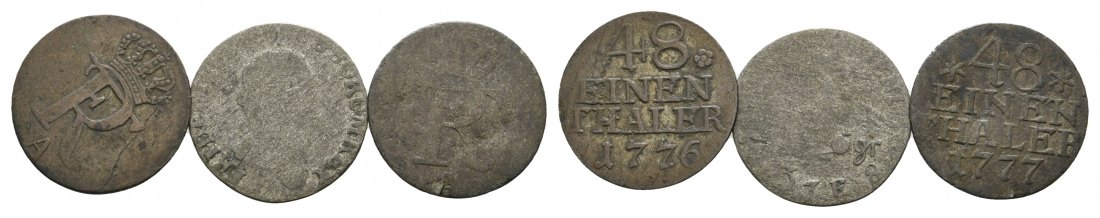  Altdeutschland, 3 Kleinmünzen   