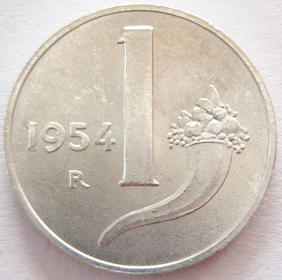  Italien 1 Lira 1954 Alu   