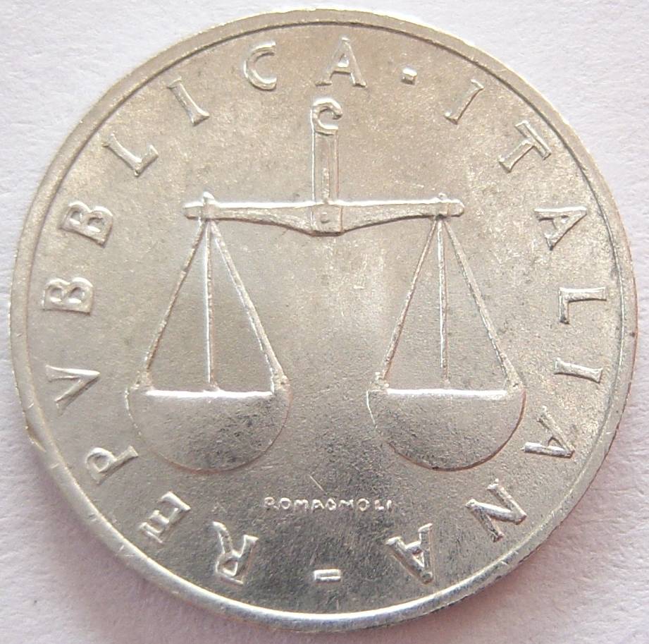  Italien 1 Lira 1954 Alu   