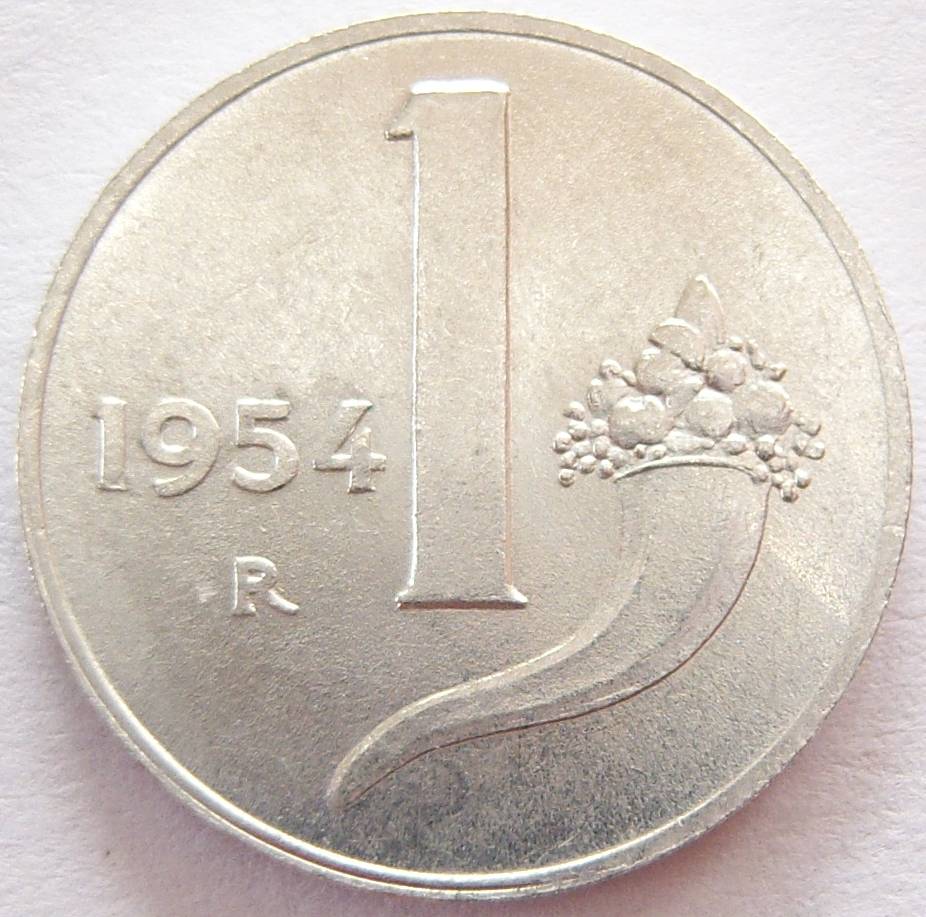  Italien 1 Lira 1954 Alu   