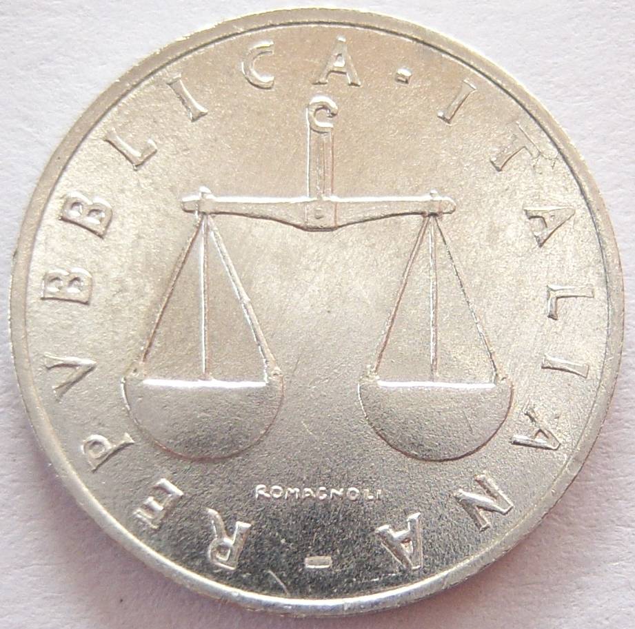  Italien 1 Lira 1954 Alu   