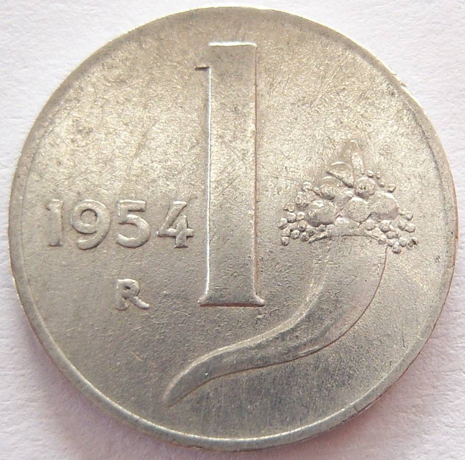  Italien 1 Lira 1954 Alu   