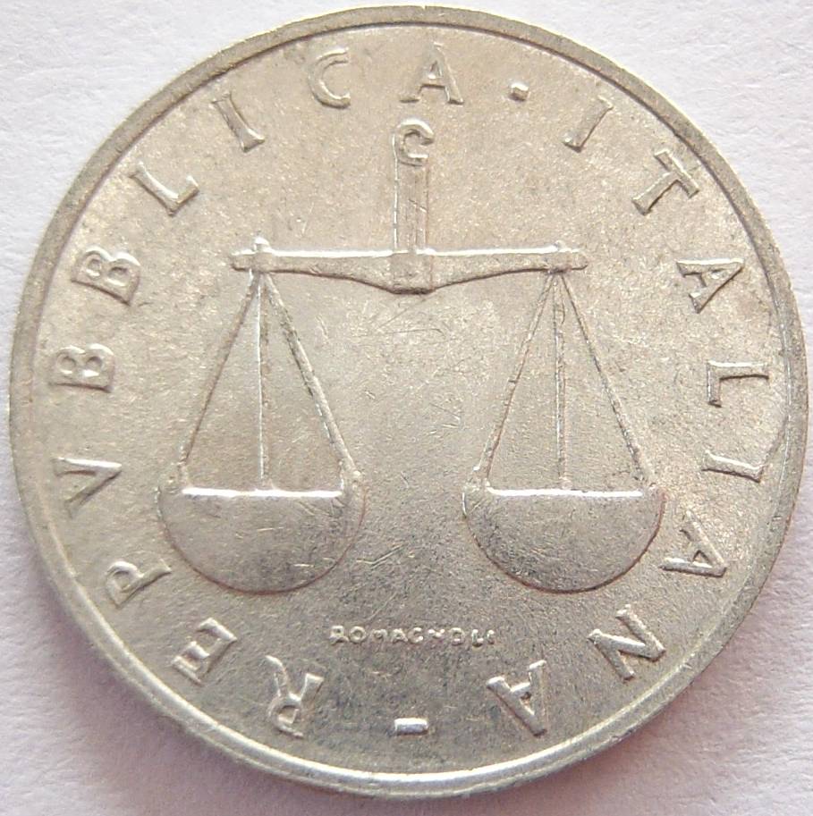  Italien 1 Lira 1954 Alu   