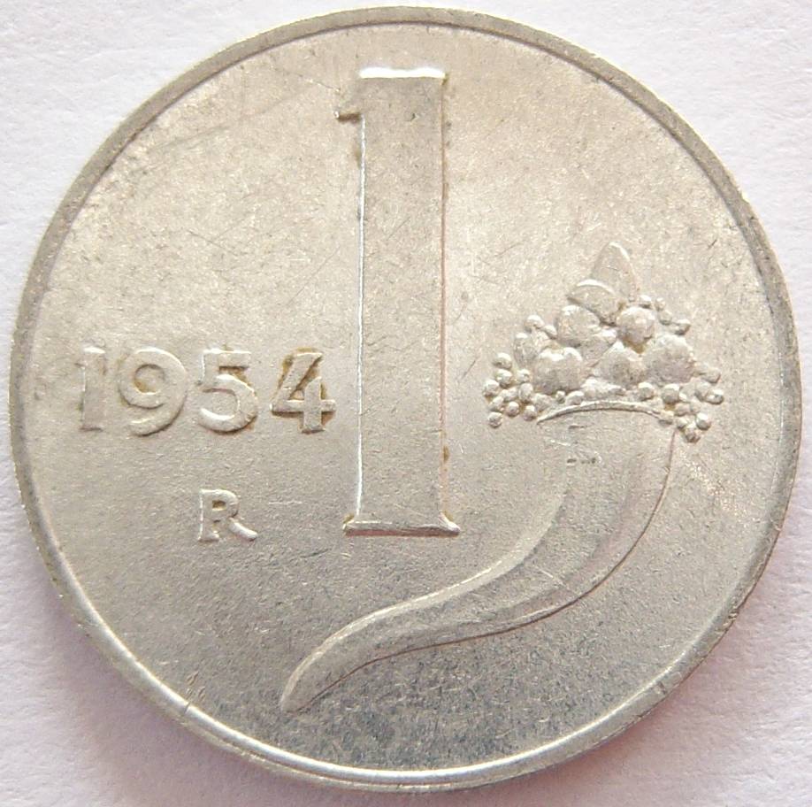  Italien 1 Lira 1954 Alu   