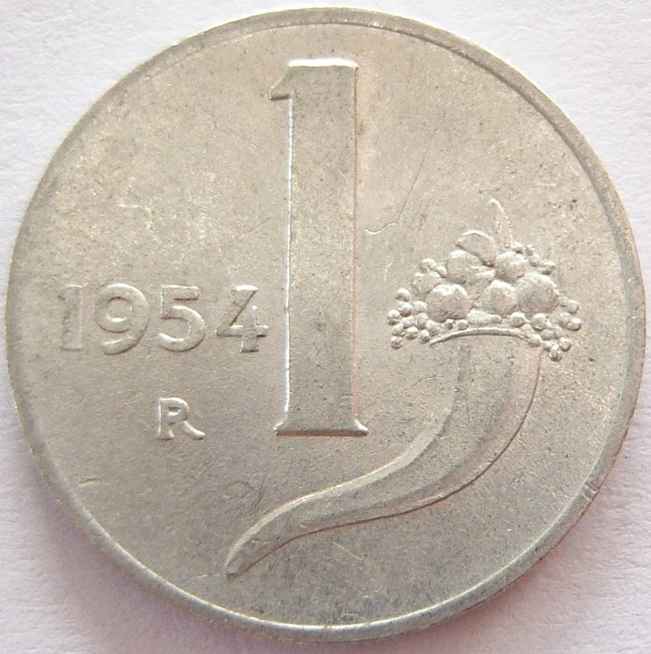  Italien 1 Lira 1954 Alu   