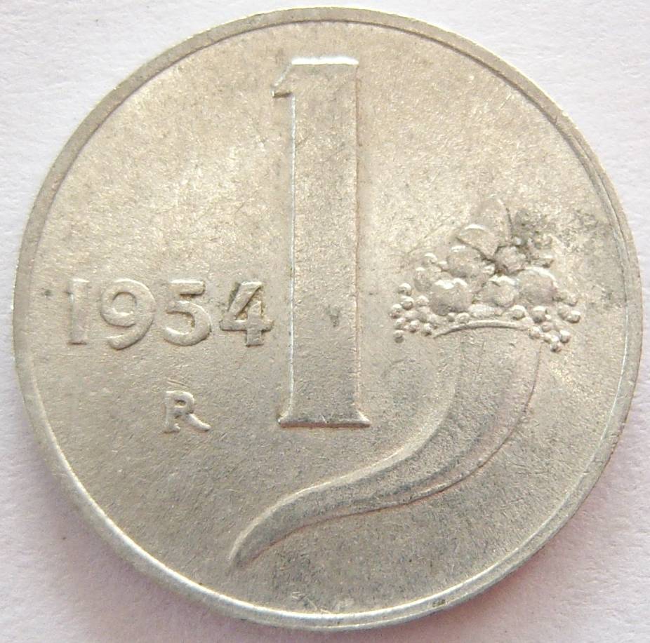  Italien 1 Lira 1954 Alu   