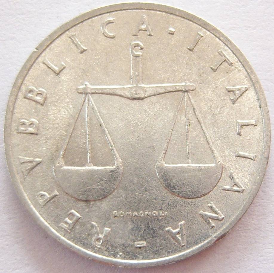  Italien 1 Lira 1954 Alu   