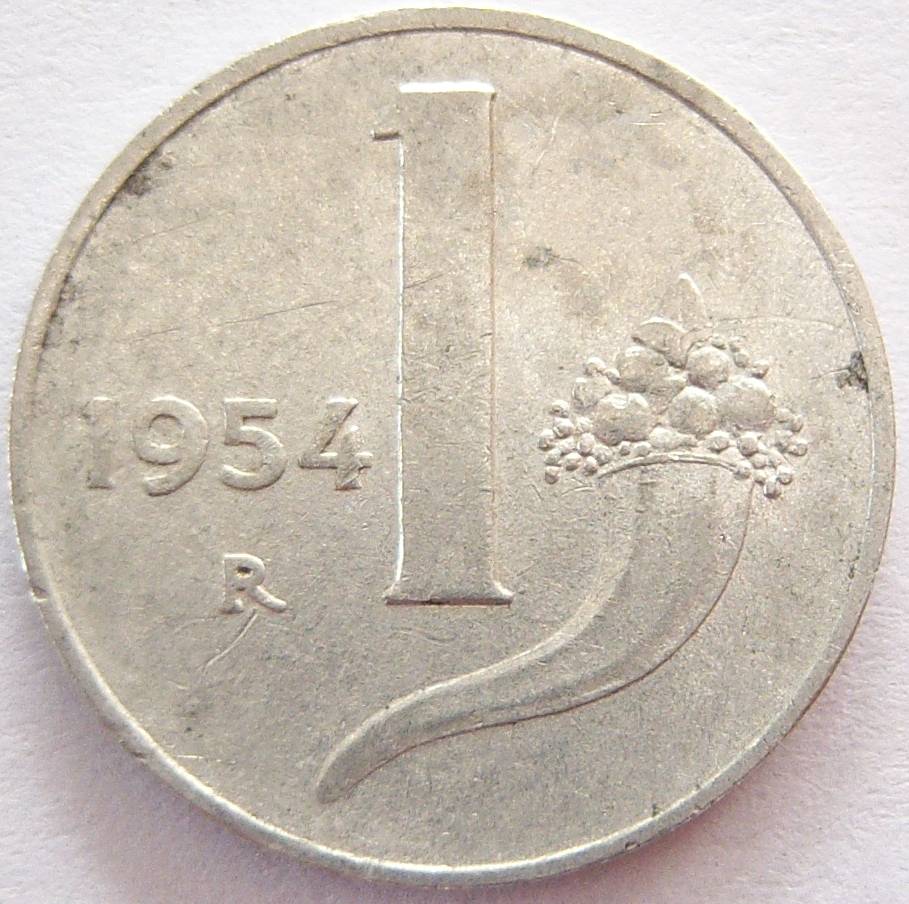  Italien 1 Lira 1954 Alu   